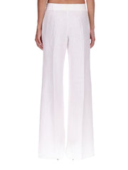 ERMANNO FIRENZE PANTALONI IN LINO CON RICAMO SANGALLO <BR/> <BR/> D48EP085ES4 MF010
