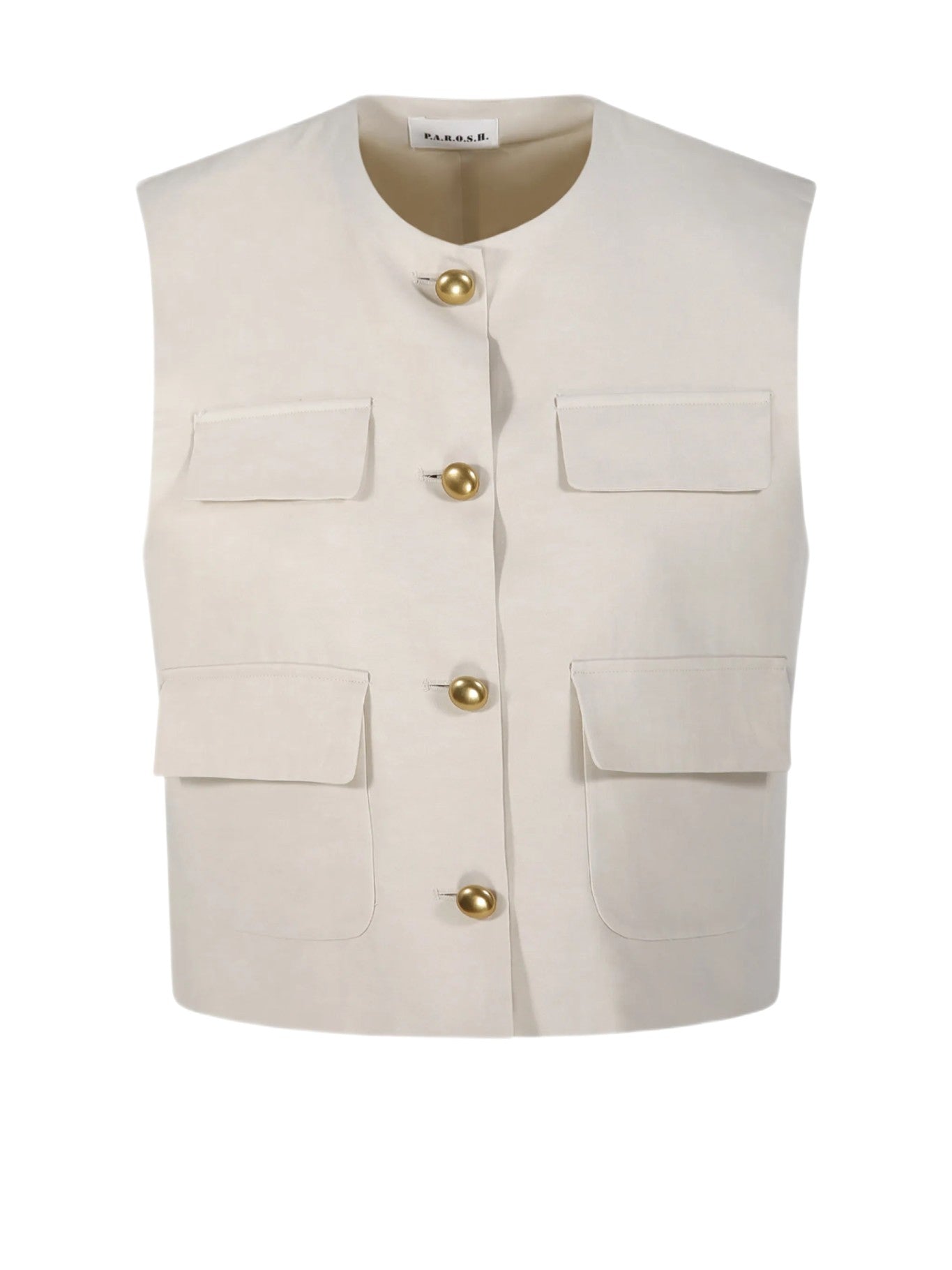 P.A.R.O.S.H. GILET IN MISTO LINO RAISA26D410047G 003