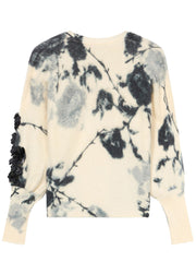 BLUMARINE SCOLLO A V CON FIORI 3D RF6200MAB38 L9635