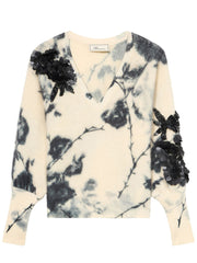 BLUMARINE SCOLLO A V CON FIORI 3D RF6200MAB38 L9635