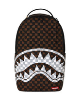 SPRAYGROUND BROWN AND CREAM DRIP CHECK SHARK 910B8552NSZ