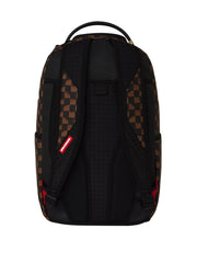 SPRAYGROUND BROWN AND CREAM DRIP CHECK SHARK 910B8552NSZ