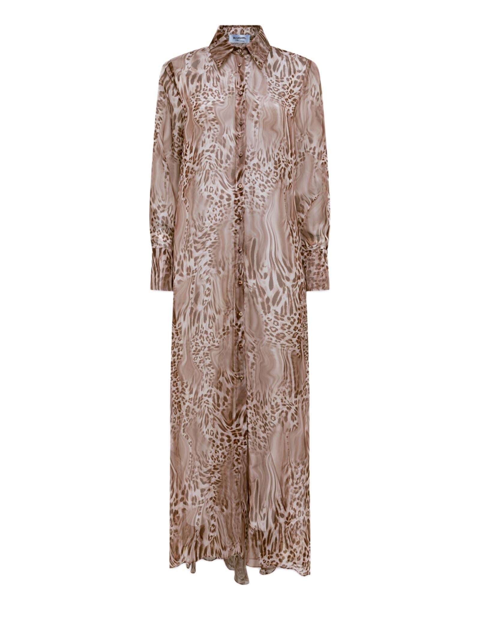 BLUGIRL MAXICAMICIA IN CHIFFON ANIMALIER RA6088TS121 P9371