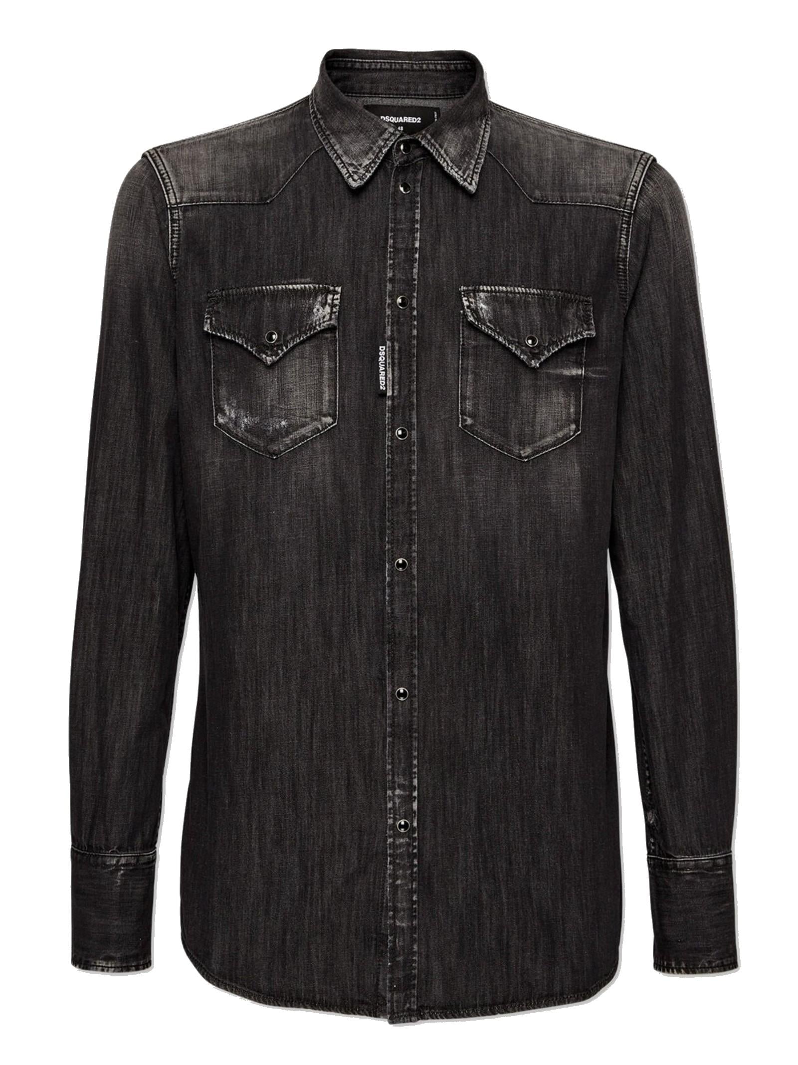 DSQUARED2 CAMICIA WESTERN IN DENIM S74DM0848S30826 900