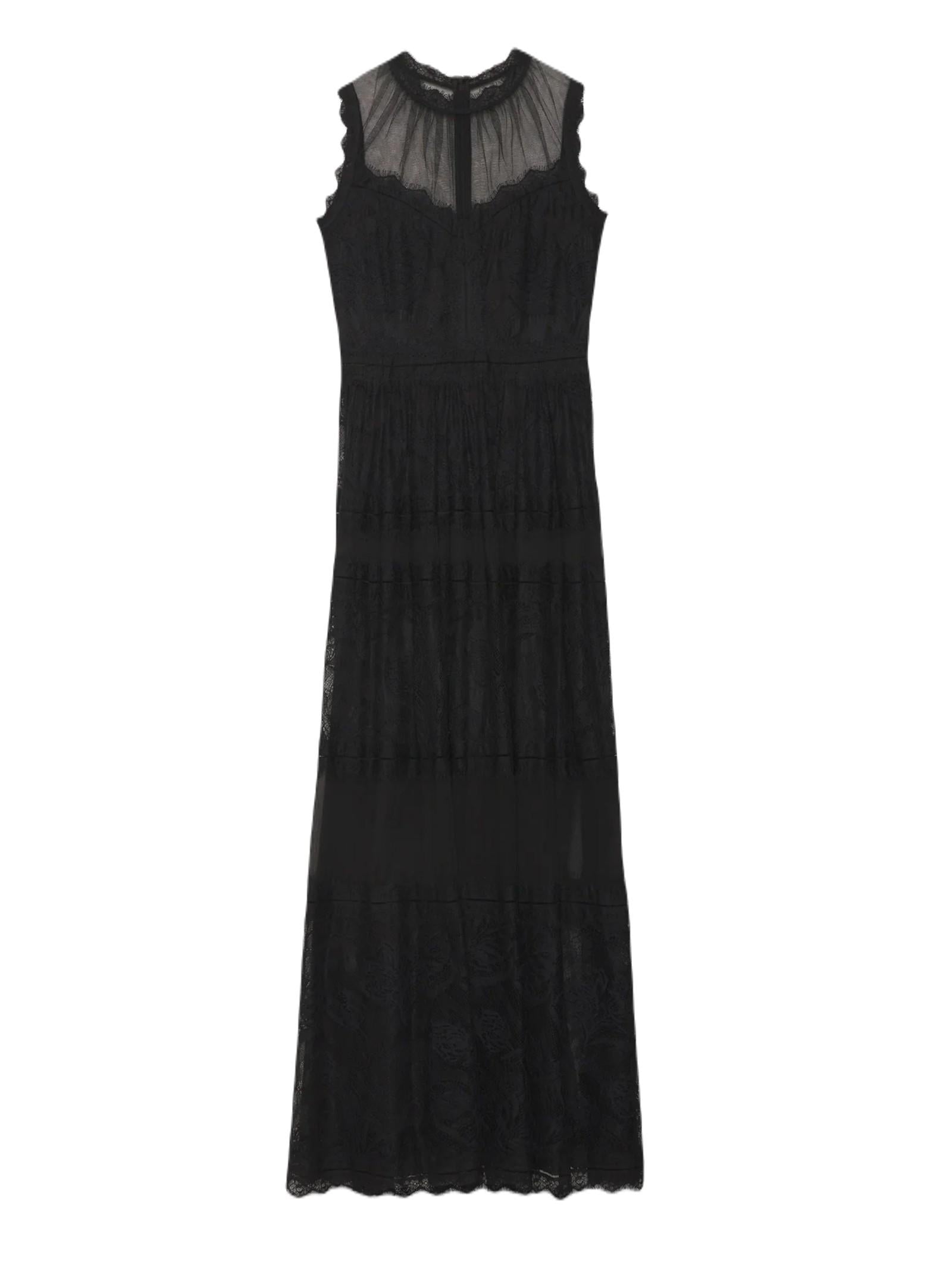 ERMANNO FIRENZE ABITO LUNGO DI TULLE E PIZZO D46EQ041ER0 MF099