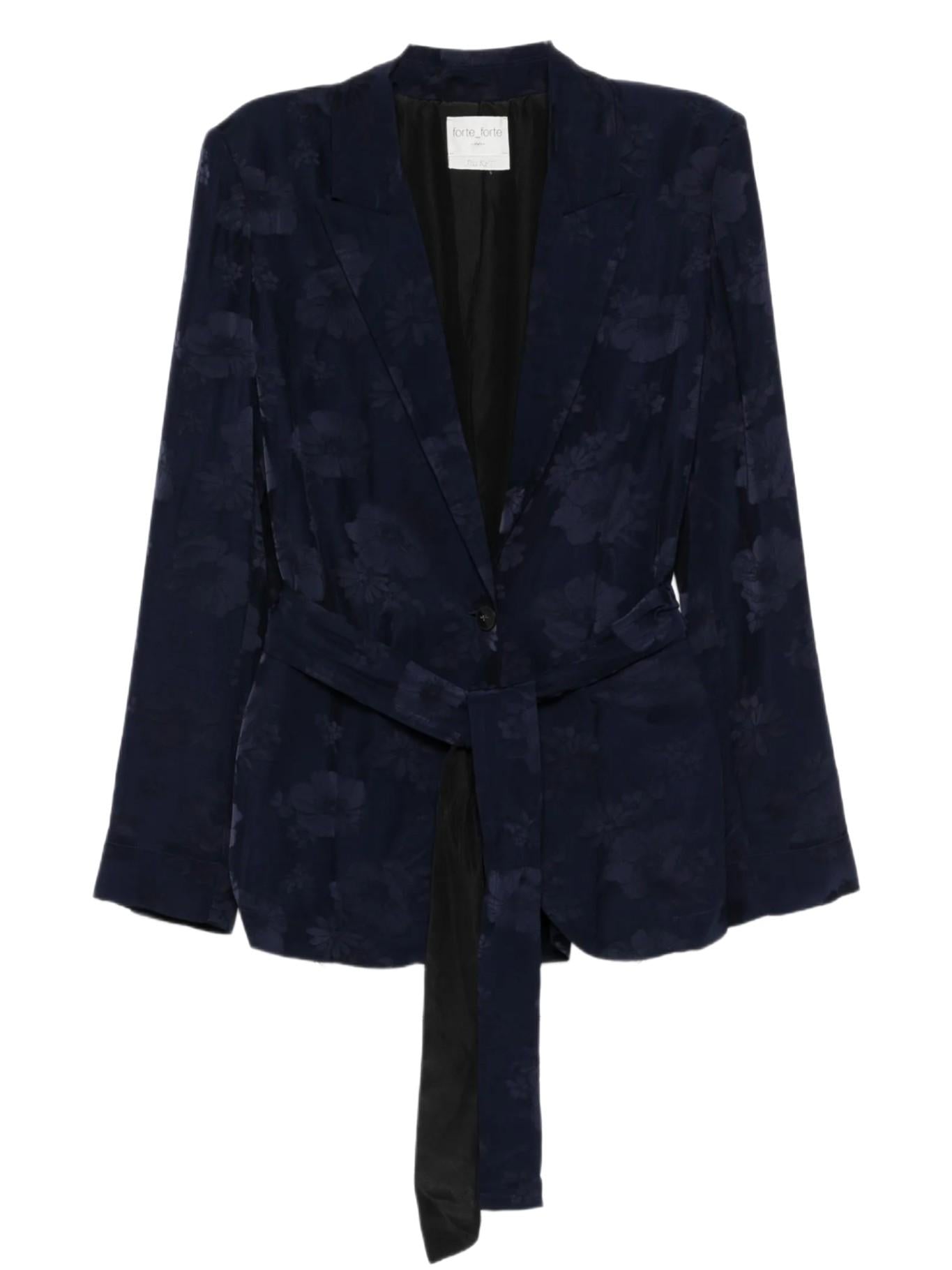FORTE_FORTE GIACCA FIORI JAQUARD CON CINTURA 14556_MYJACKET 5015