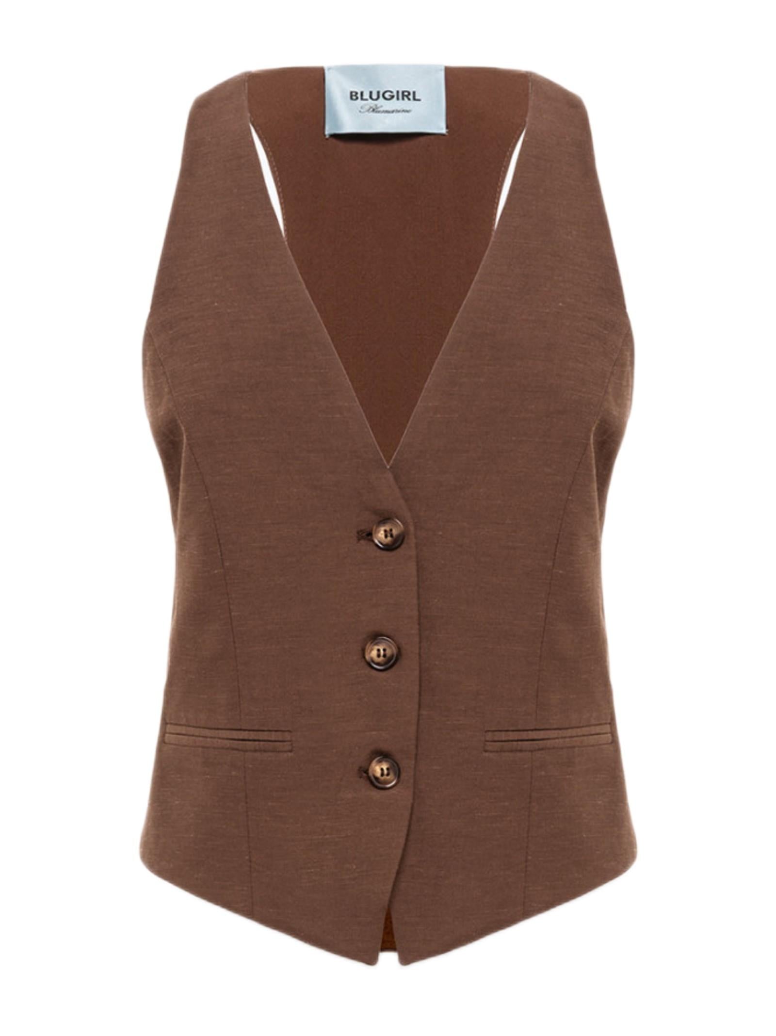 BLUGIRL GILET IN LINO RA6157T8823 P9414