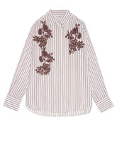 ERMANNO FIRENZE CAMICIA A RIGHE CON RICAMI FLOREALI D48EK037ES2 MFB25