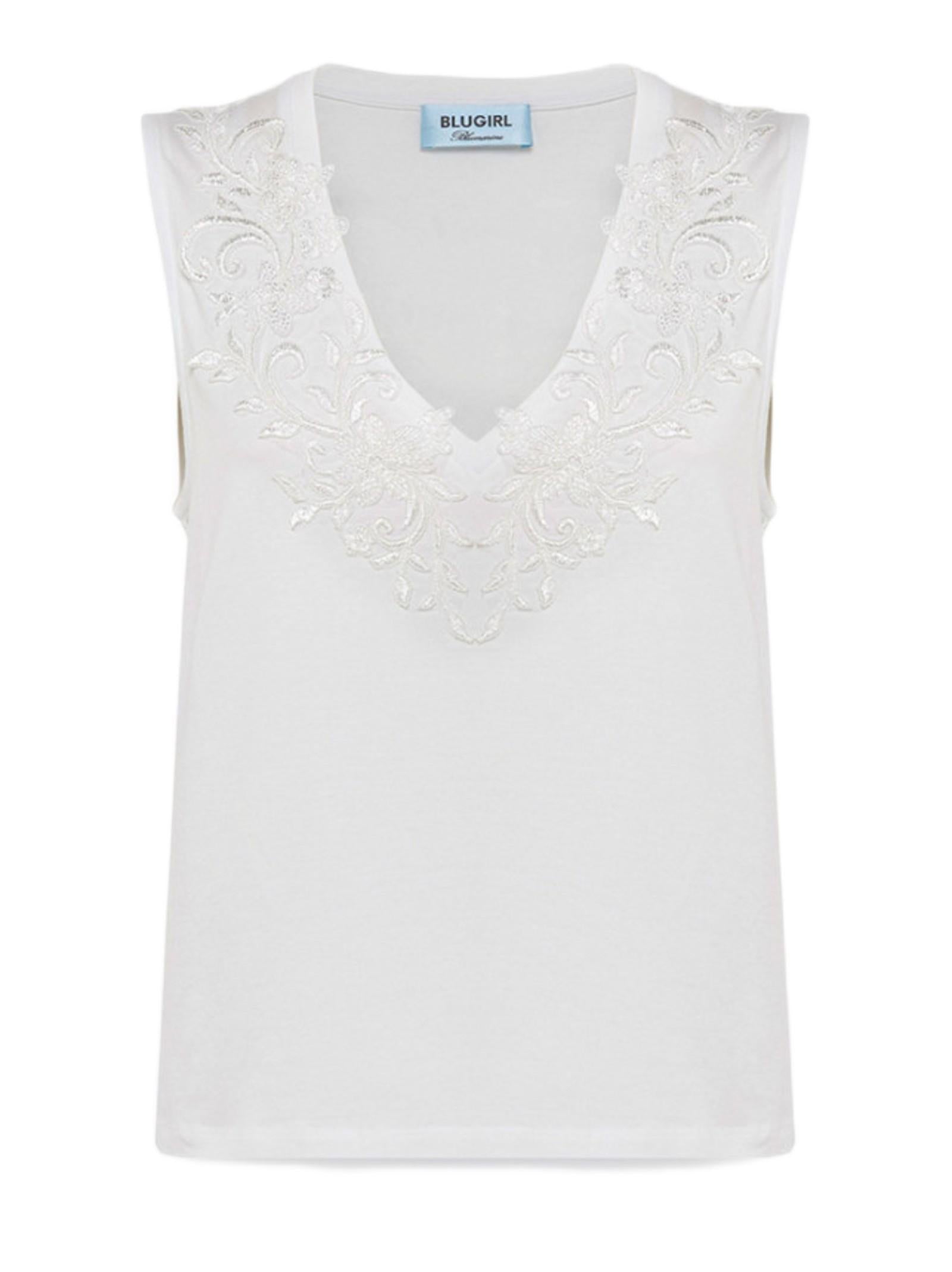 BLUGIRL TOP IN JERSEY CON PIZZO RA6152J5003 11111
