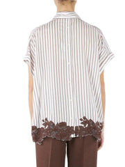 ERMANNO FIRENZE CAMICIA A RIGHE CON RICAMI FLOREALI D48EK036ES2 MFB25