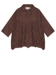 ERMANNO FIRENZE CAMICIA KIMONO IN SANGALLO D48EK022EN0 MFB24