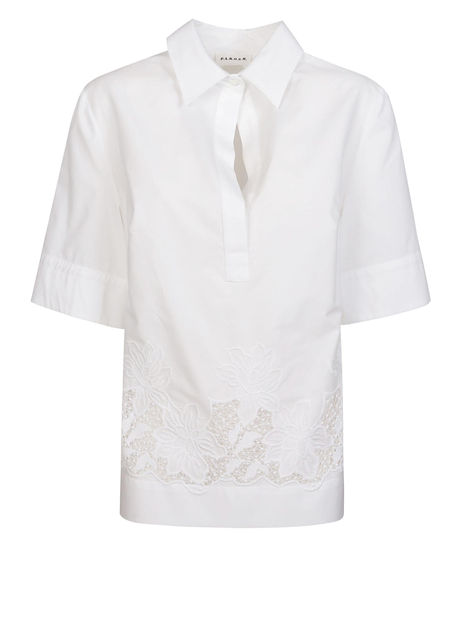 P.A.R.O.S.H. CAMICIA CON RICAMO CIOCCOLATOD313084 001