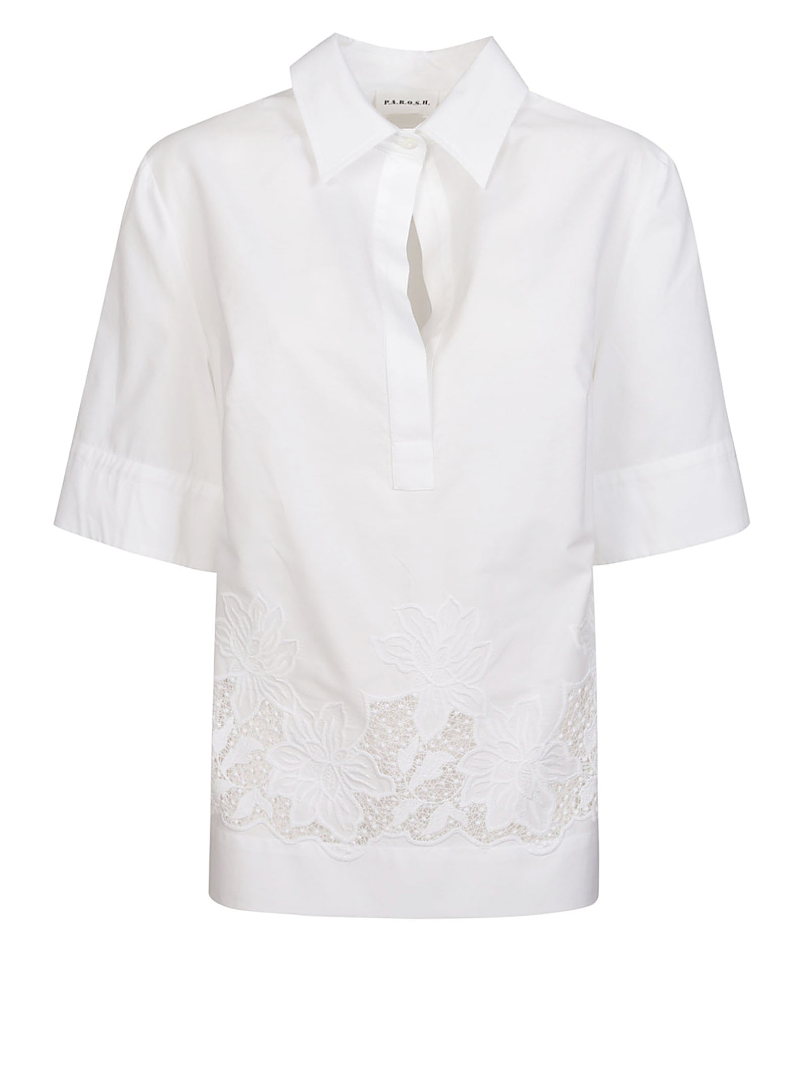 P.A.R.O.S.H. CAMICIA CON RICAMO CIOCCOLATOD313084 001 