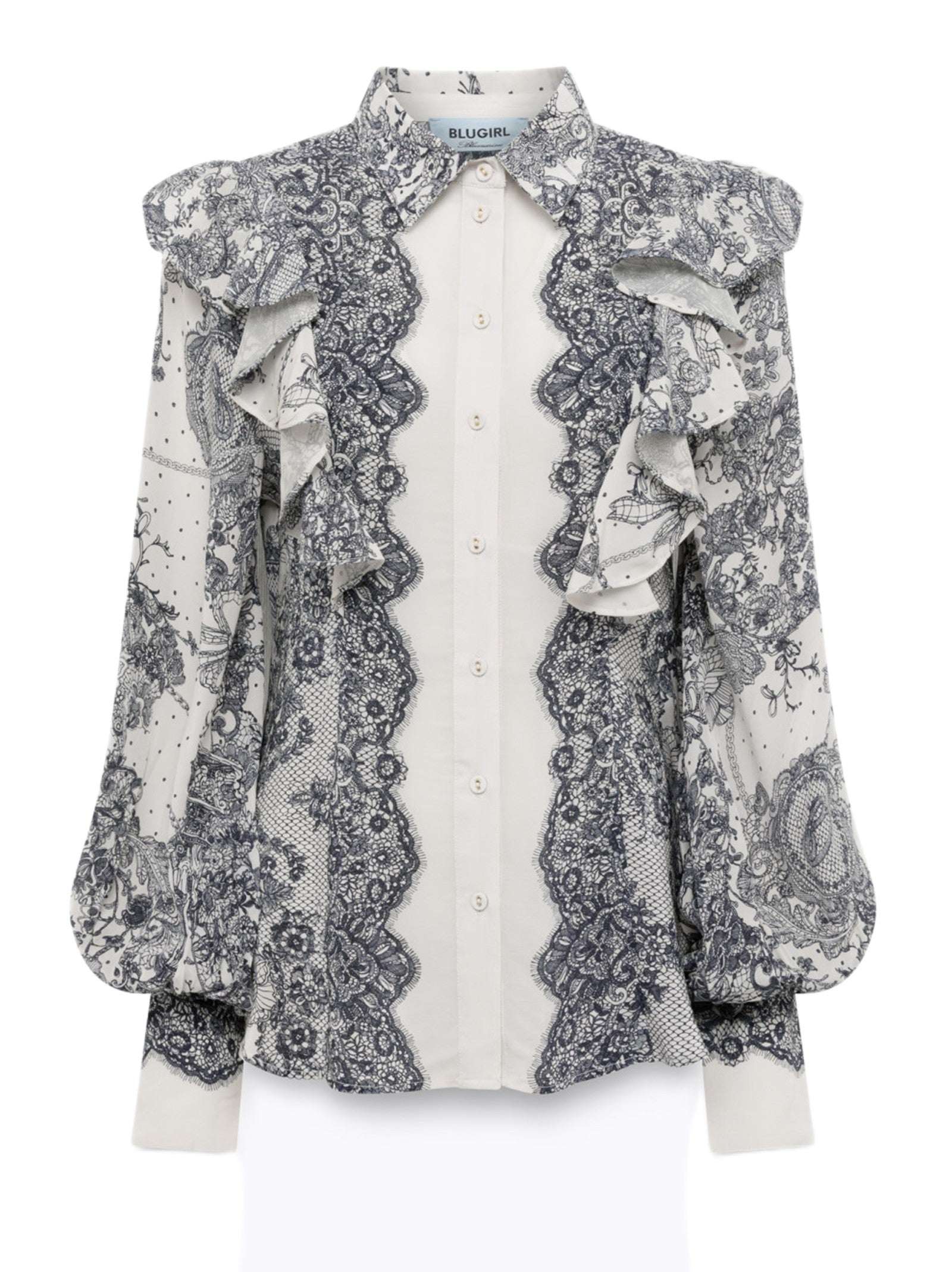 BLUGIRL CON STAMPA PIZZO E VOLANT RA6129T523A P9401 