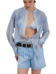ERMANNO FIRENZE RIGATA CON INSERTI IN PIZZO D48EK020ES3 MFB33 