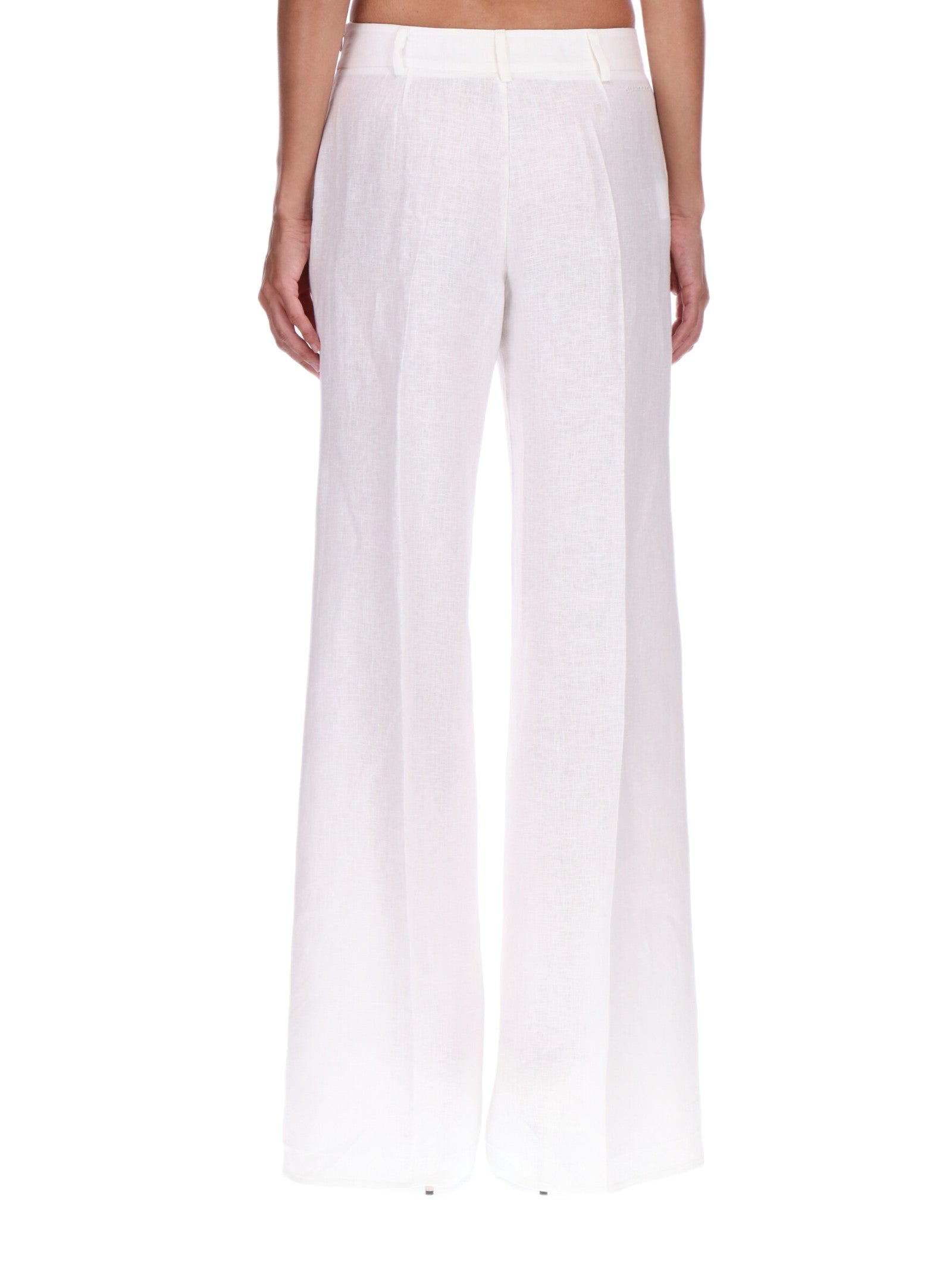 ERMANNO FIRENZE PANTALONI IN LINO CON RICAMO SANGALLO <BR/> <BR/> D48EP085ES4 MF010 