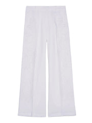 ERMANNO FIRENZE PANTALONI IN LINO CON RICAMO SANGALLO <BR/> <BR/> D48EP085ES4 MF010 