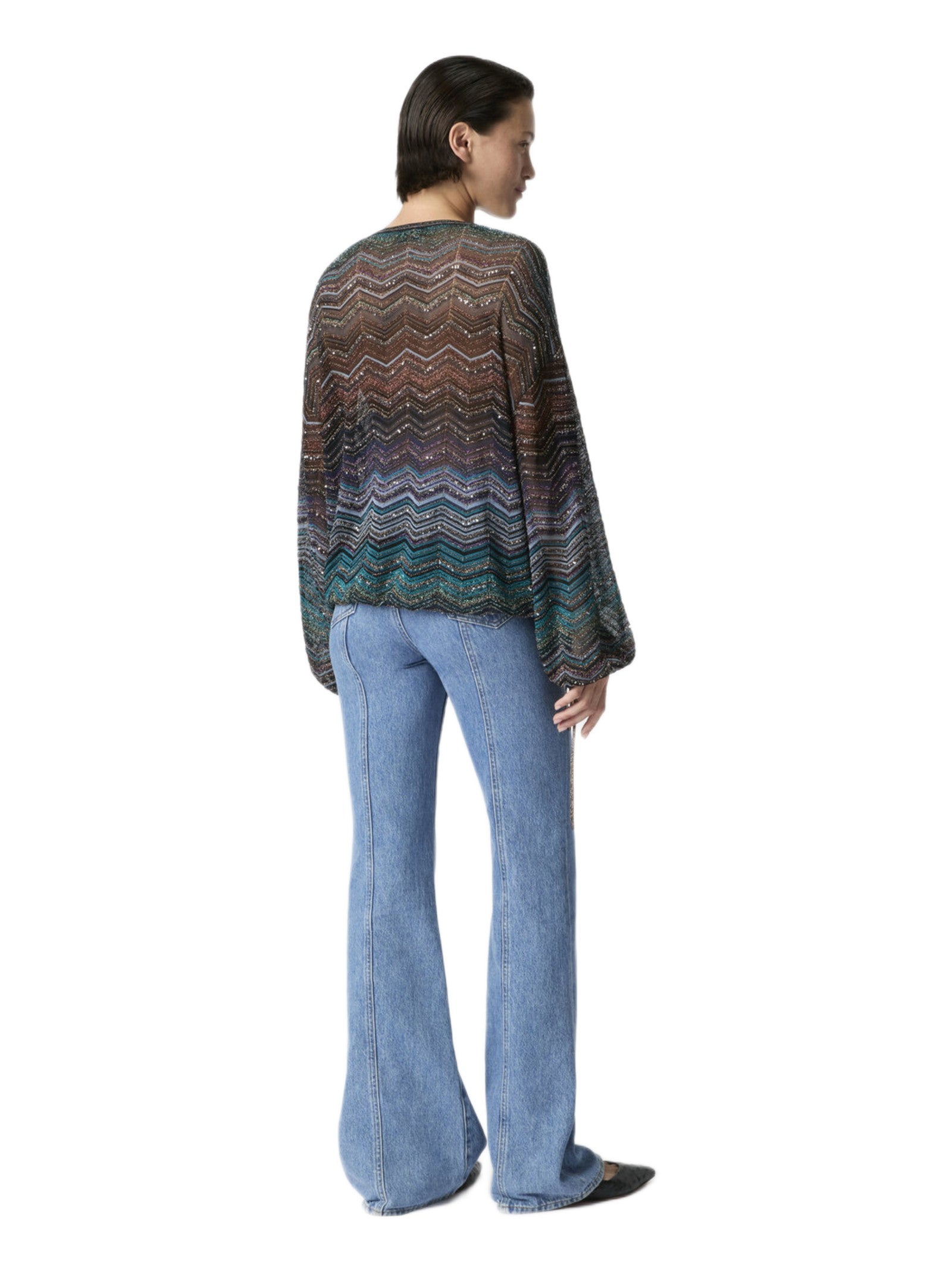 MISSONI BLUSA SCOLLO V PAILLETTES DS26SJ0FBK01H9 SM9ZT 