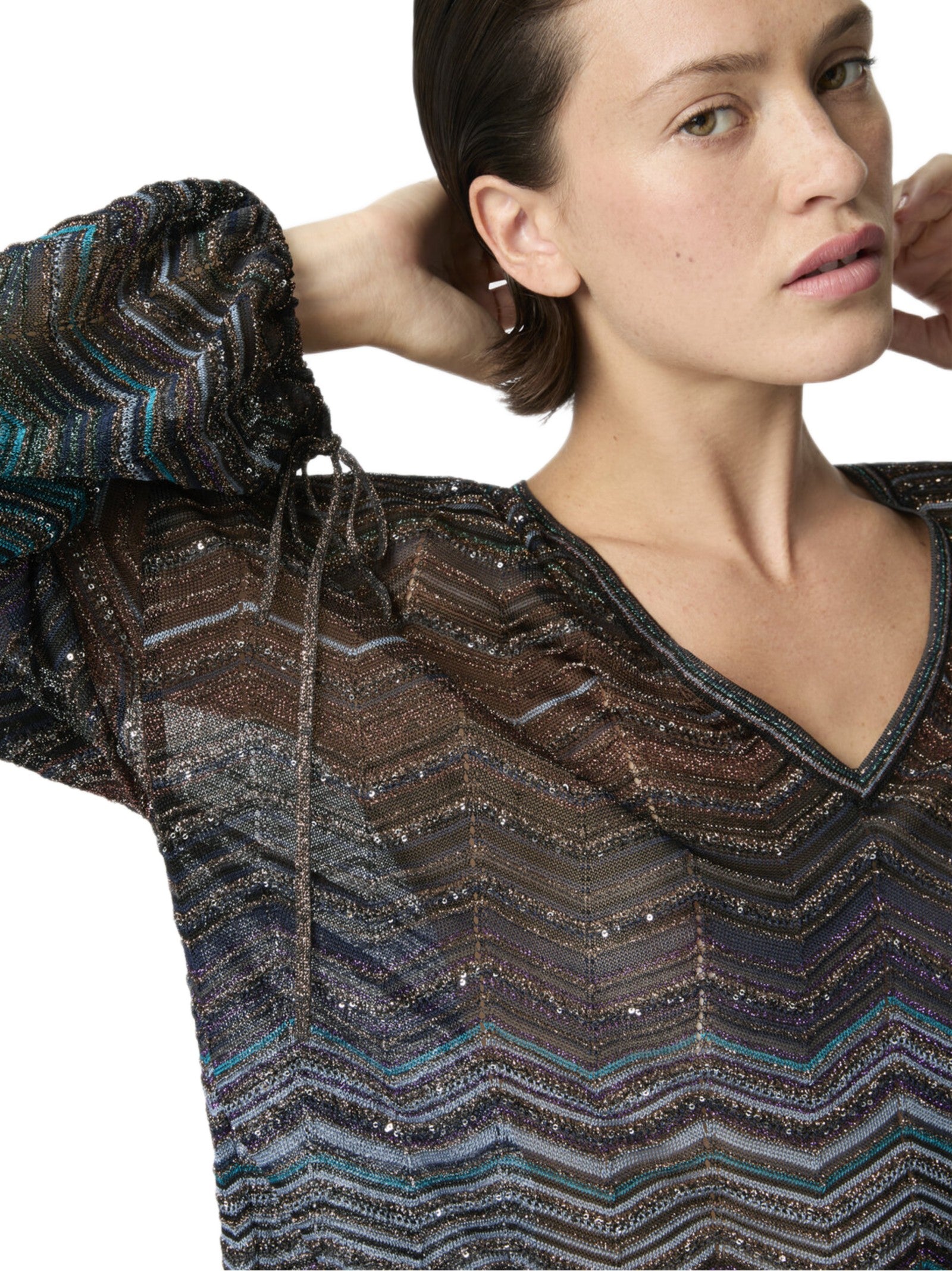 MISSONI BLUSA SCOLLO V PAILLETTES DS26SJ0FBK01H9 SM9ZT 