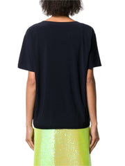 NORMA KAMALI T-SHIRT IN JERSEY KK4266PL104012 MIDNIGHT 