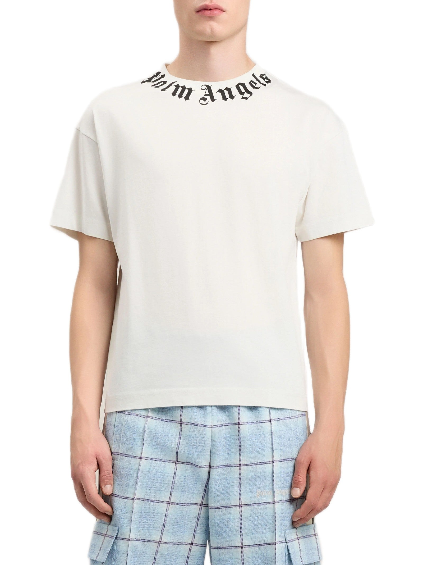 PALM ANGELS NECK LOGO T-SHIRT PMAA109S26JER008 0310 