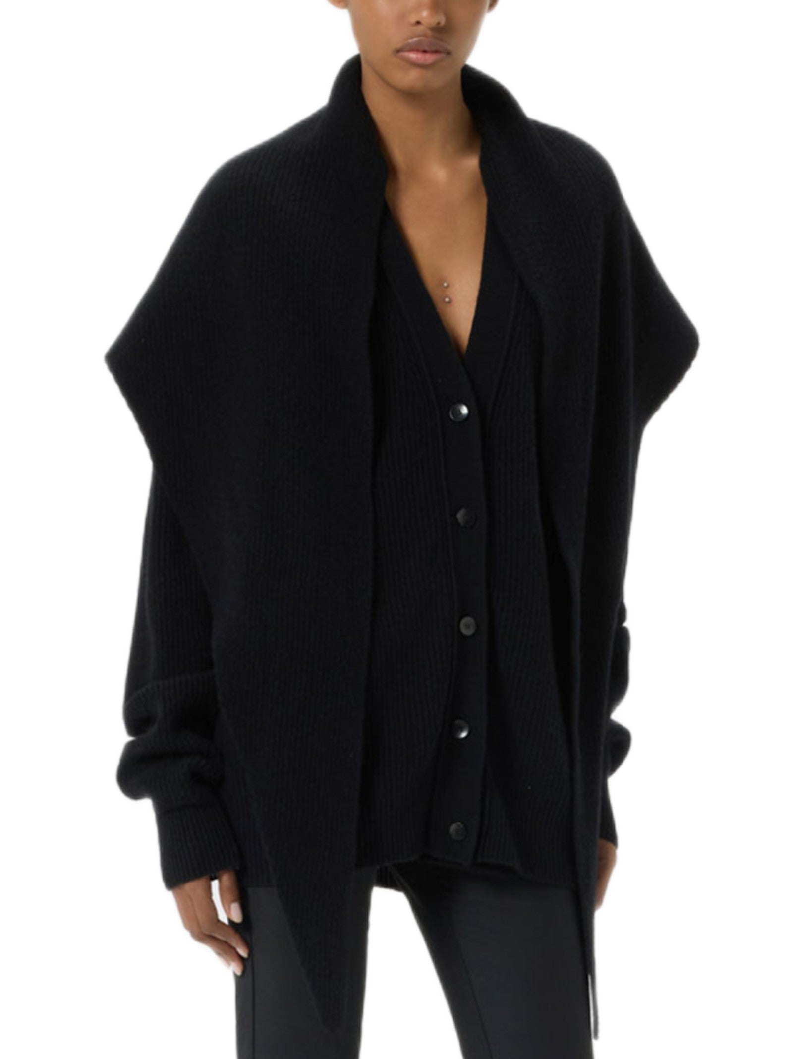 BLUMARINE CARDIGAN COSTA INGLESE CON MANTELLA RF6198MAB39 22222 