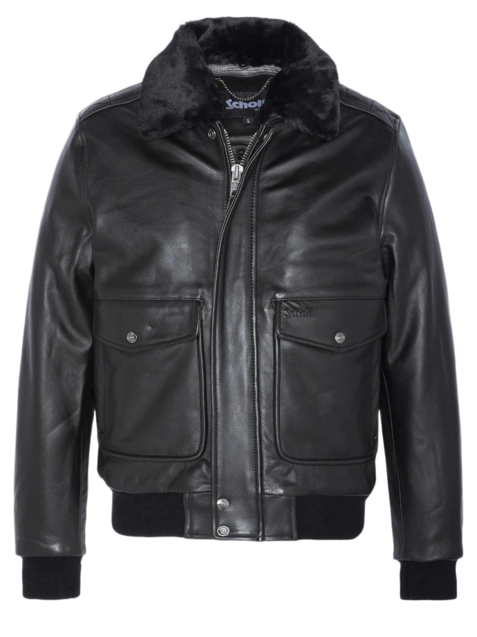 SCHOTT AVIATOR VINTAGE COLLO STACCABILE LC5331X BLACK 