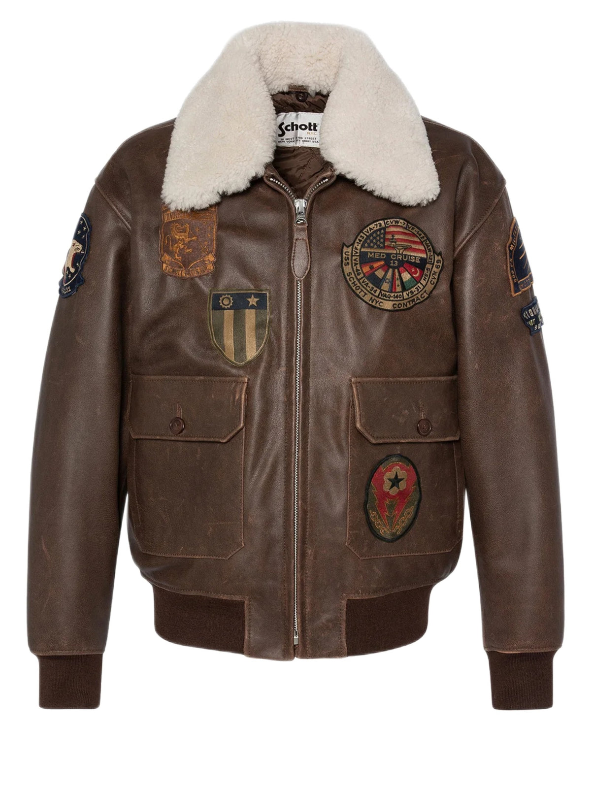 SCHOTT BOMBER AVIATORE LCFLIGHTWX23 BROWN 