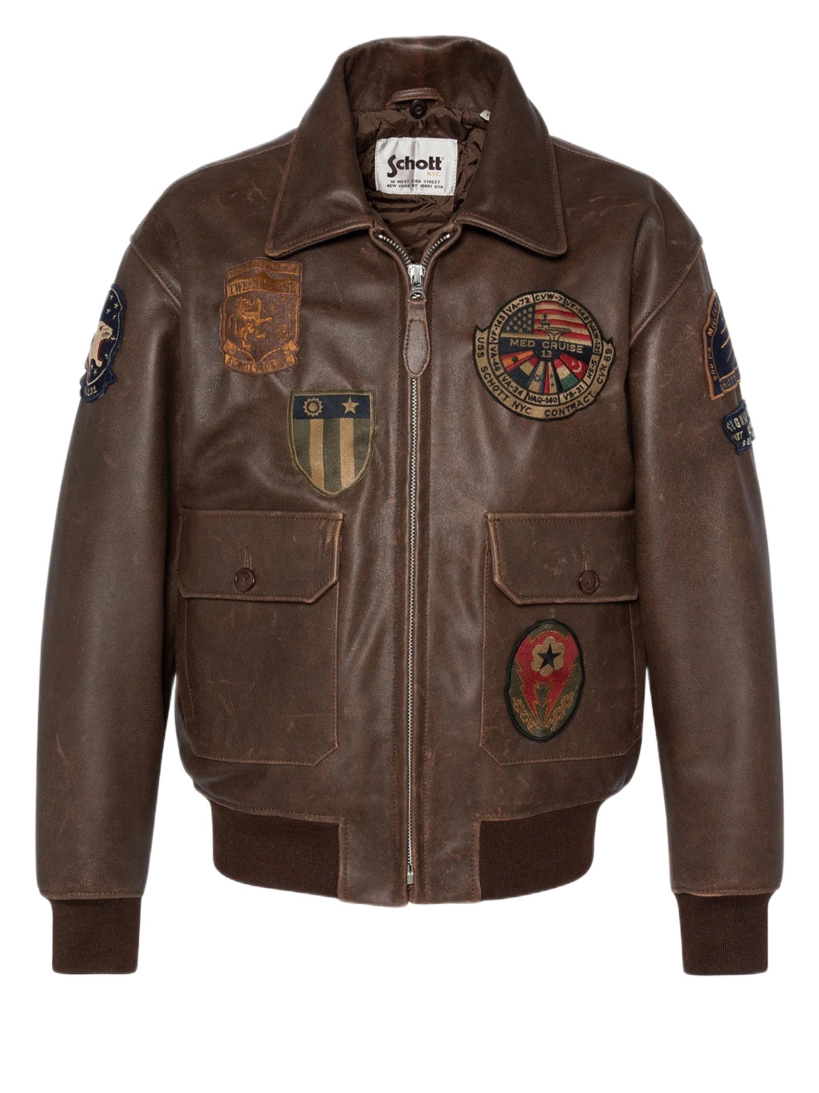 SCHOTT BOMBER AVIATORE LCFLIGHTWX23 BROWN 