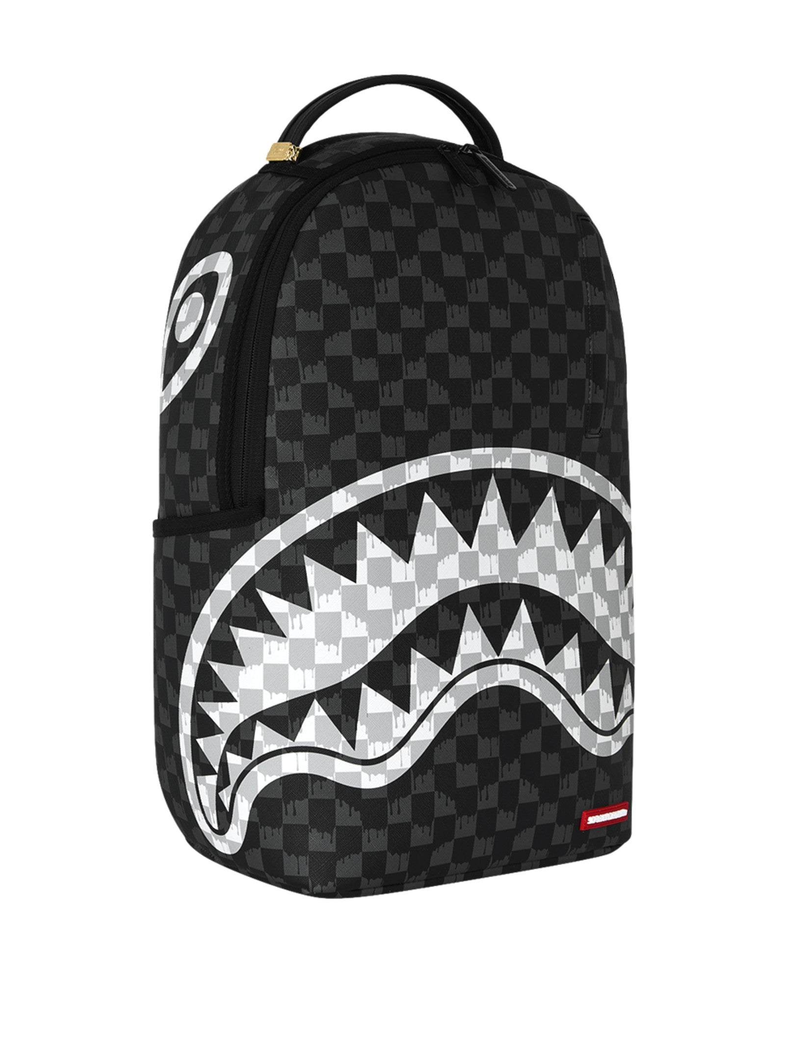 SPRAYGROUND BLACK AND WHITE DRIP CHECK SHARK 910B8553NSZ  