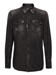 DSQUARED2 CAMICIA WESTERN IN DENIM S74DM0848S30826 900 