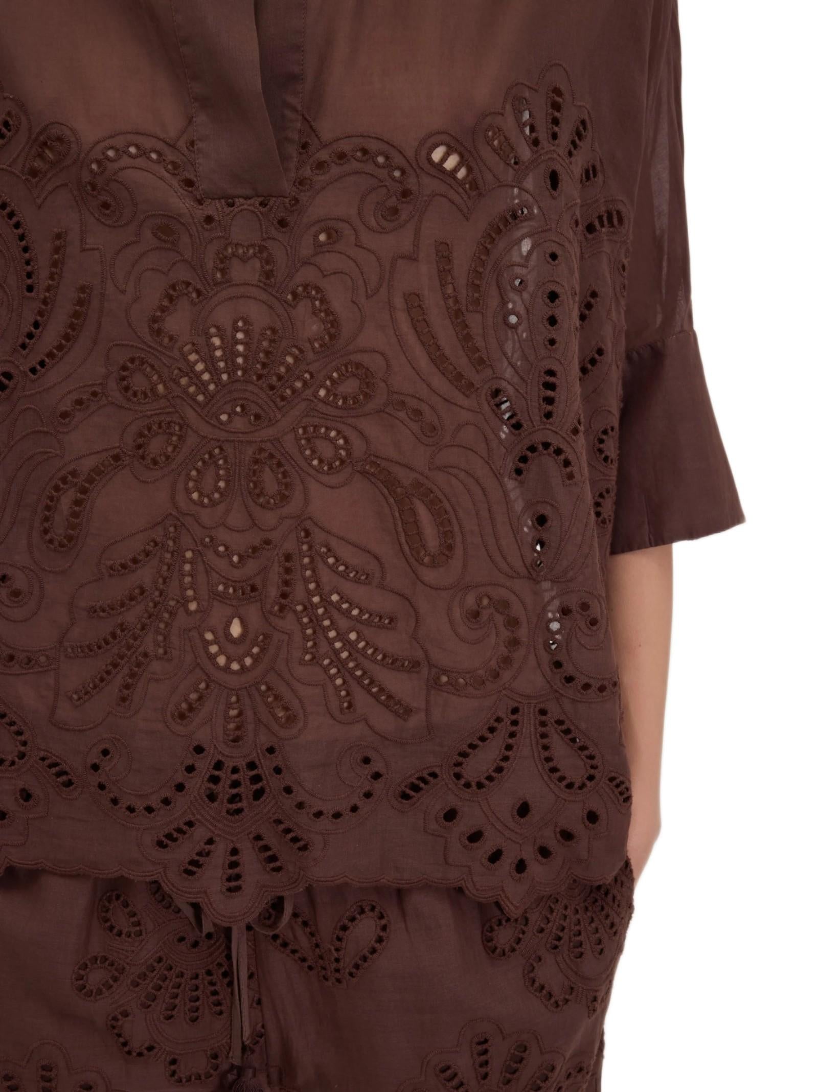 ERMANNO FIRENZE CAMICIA KIMONO IN SANGALLO D48EK022EN0 MFB24 