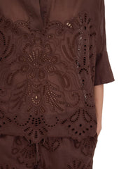 ERMANNO FIRENZE CAMICIA KIMONO IN SANGALLO D48EK022EN0 MFB24 