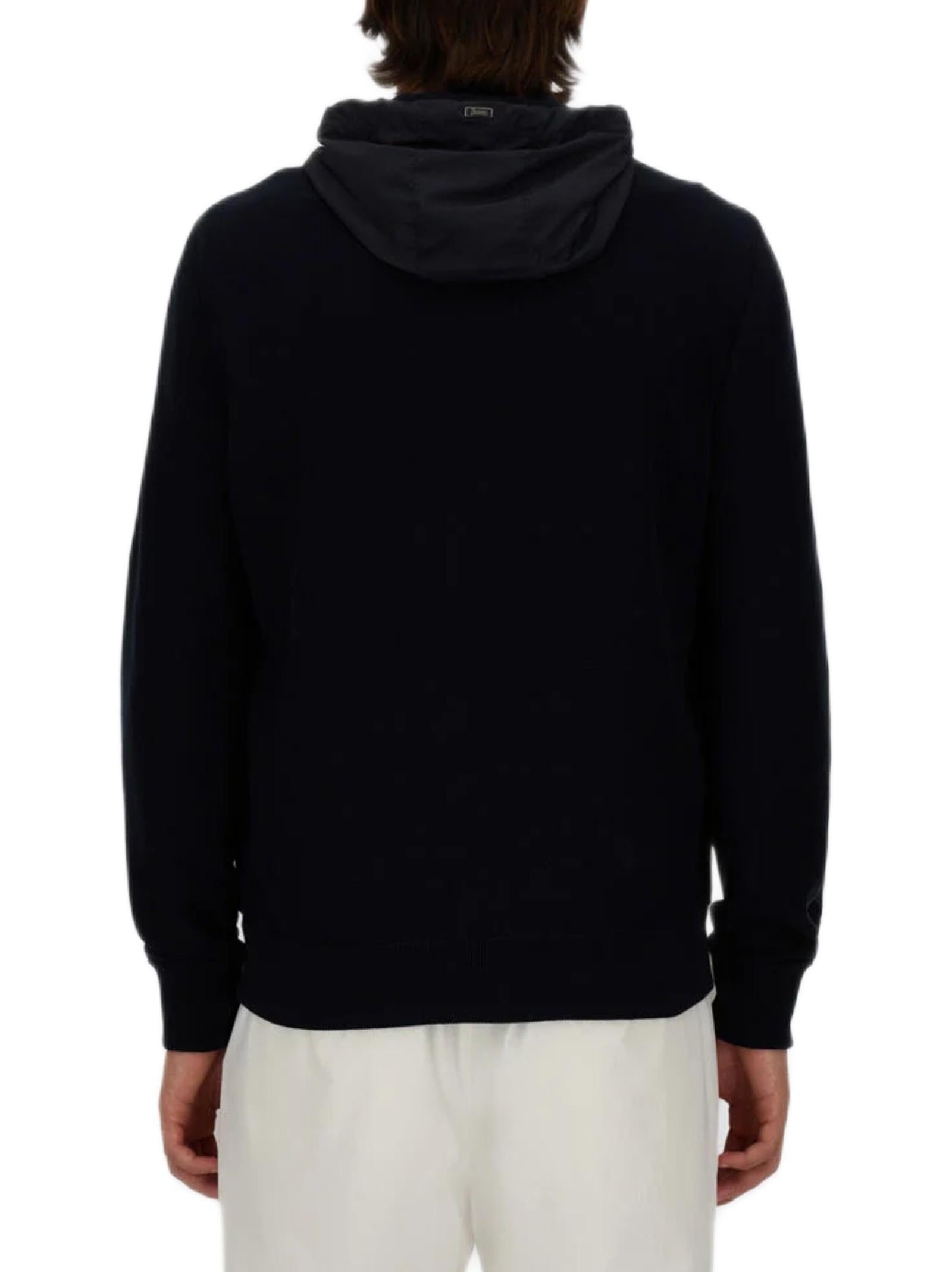 HERNO CARDIGAN IN PIQUET KNIT & NYLON MC000168U72056 9201 