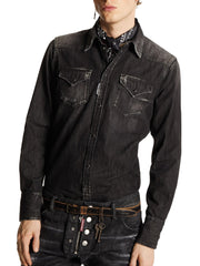 DSQUARED2 CAMICIA WESTERN IN DENIM S74DM0848S30826 900 