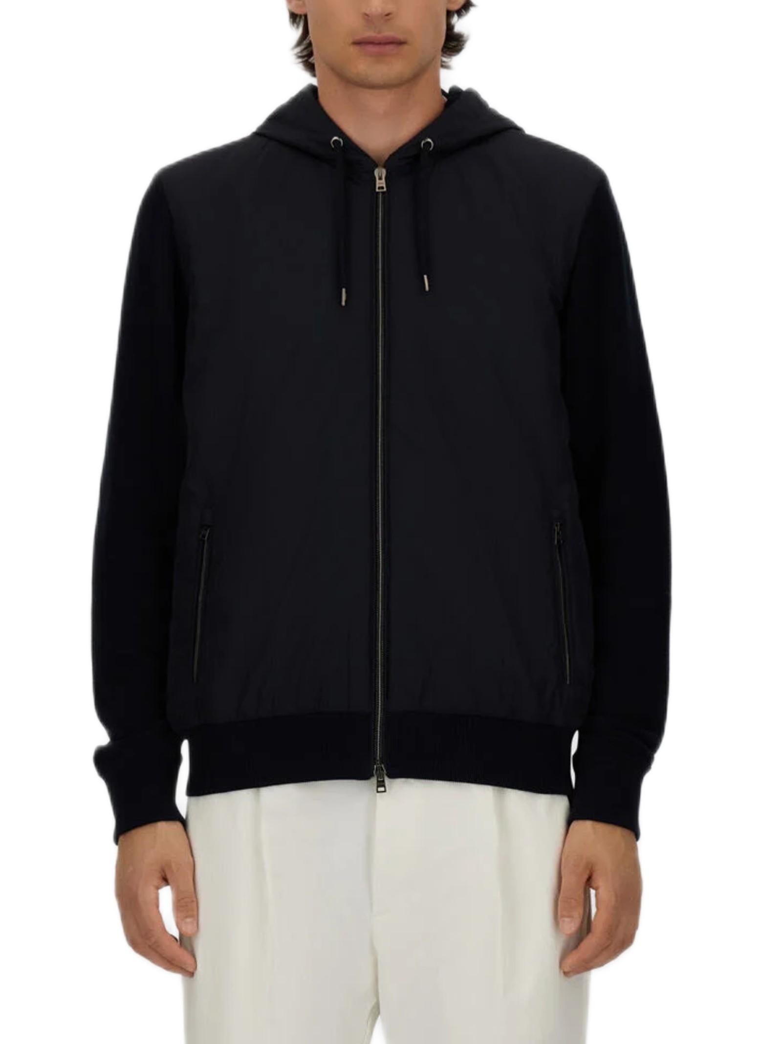 HERNO CARDIGAN IN PIQUET KNIT & NYLON MC000168U72056 9201 