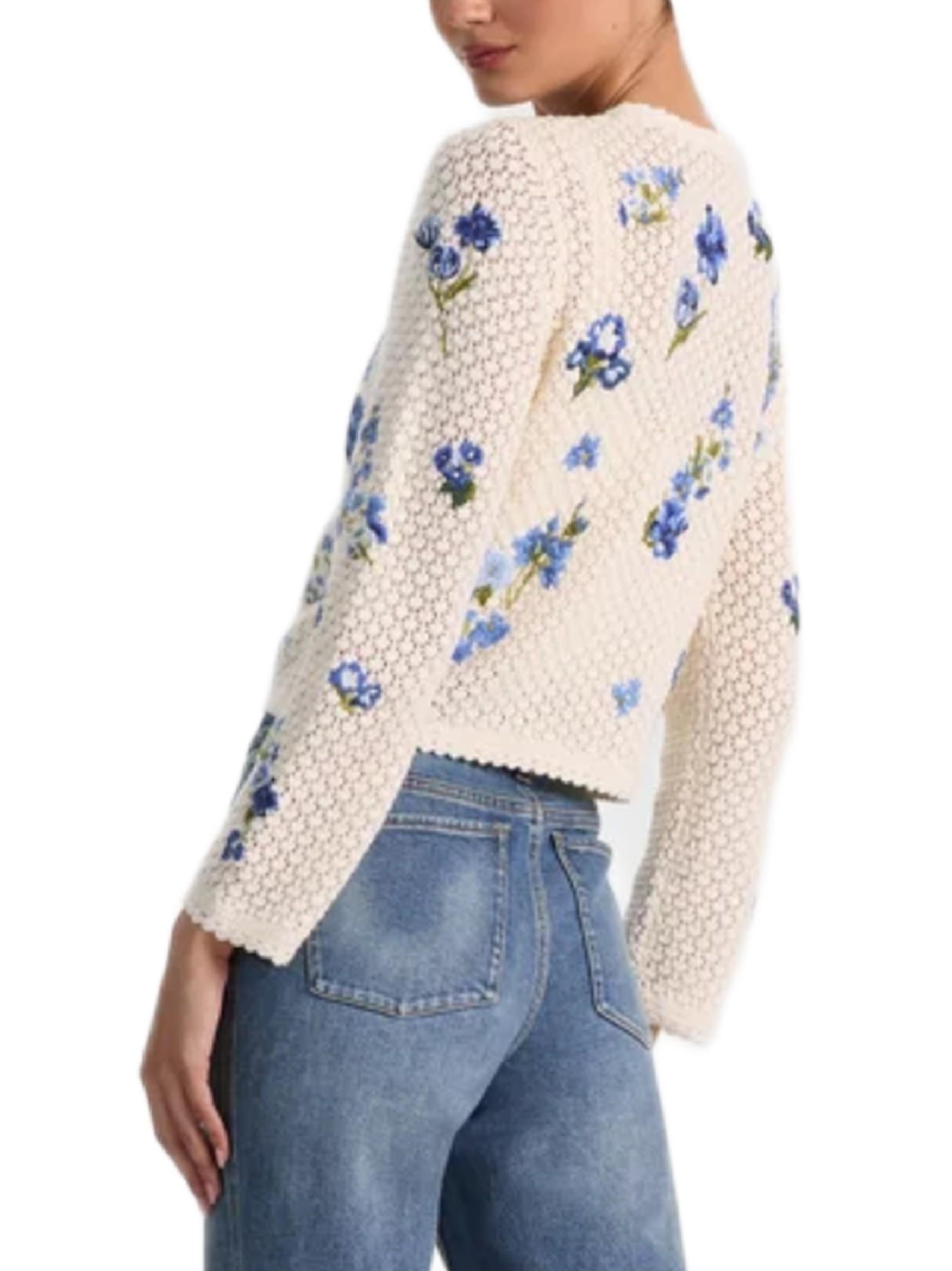 ALICE OLIVIA BY STACEY BENDET ANDERSON CARDIGAN CROCHET CC603546708 U165 