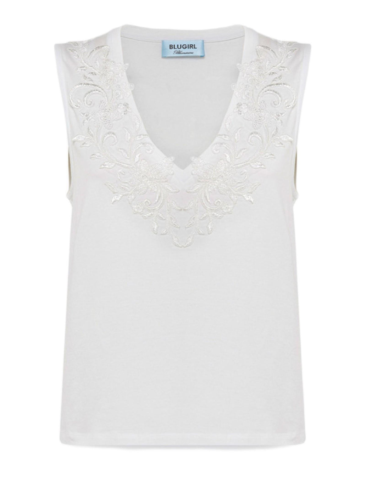 BLUGIRL TOP IN JERSEY CON PIZZO RA6152J5003 11111 