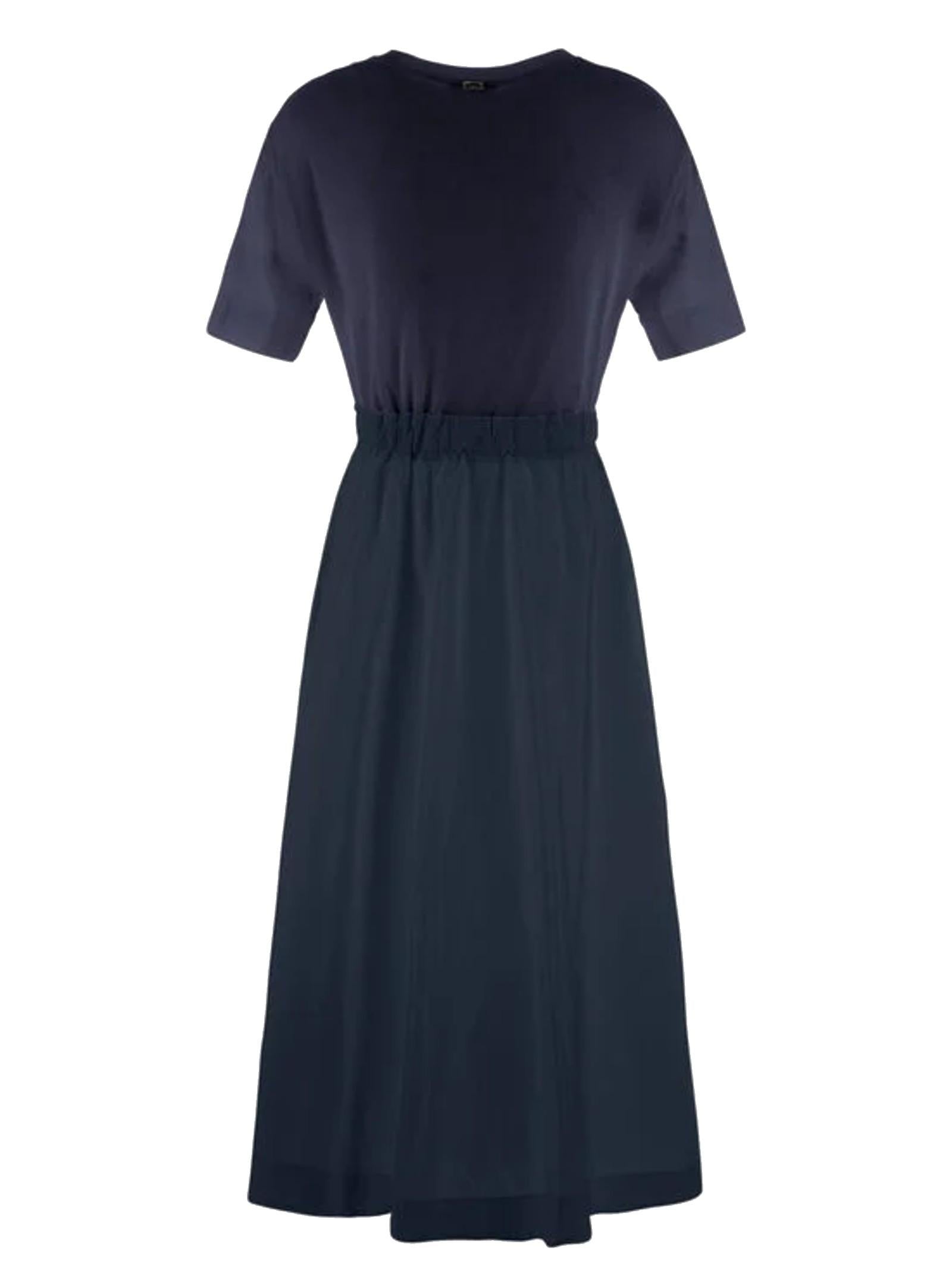 HERNO ABITO MIDI GLAM KNIT E TAFFETA' AB000032D52056 9200 