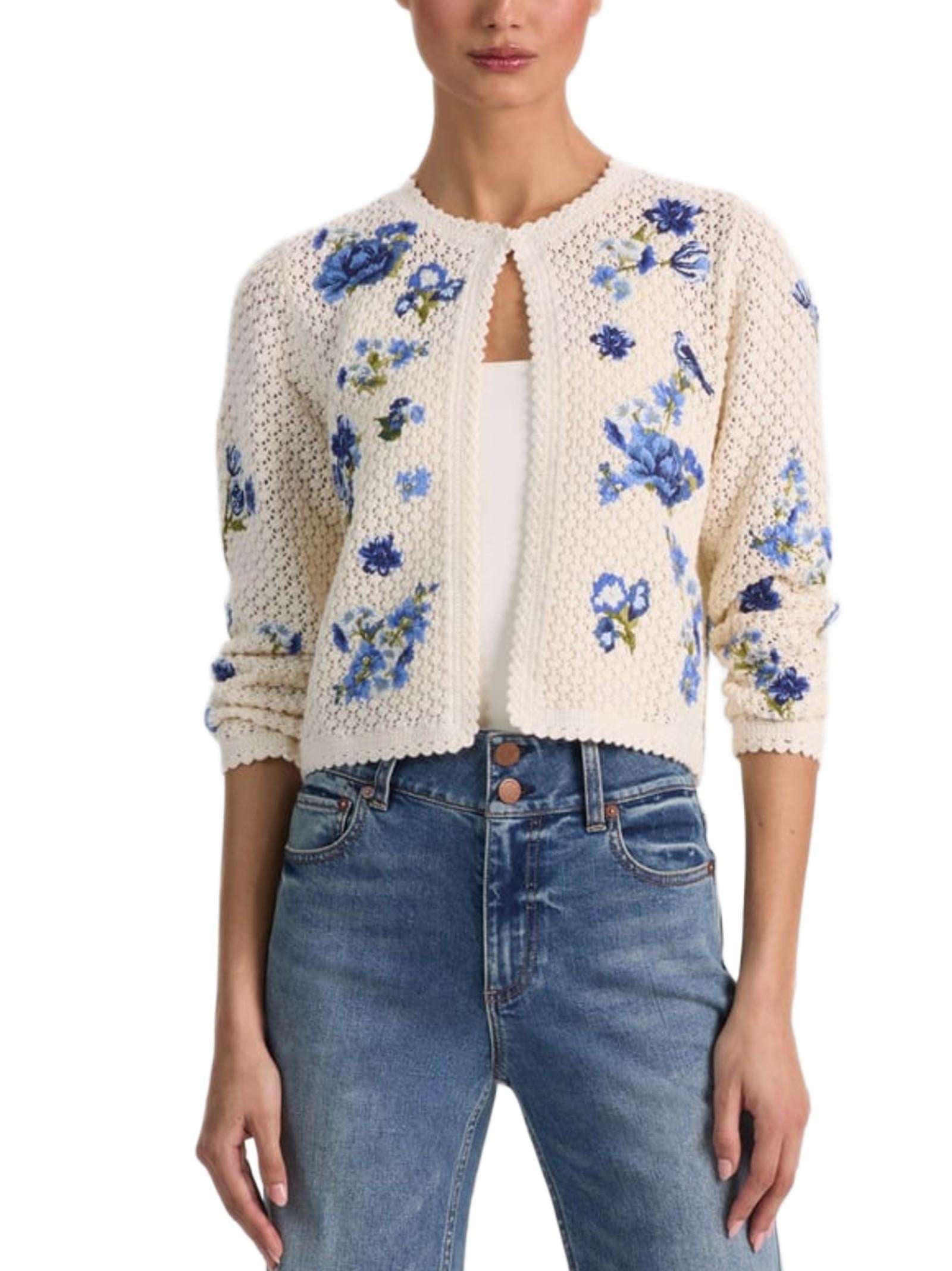 ALICE OLIVIA BY STACEY BENDET ANDERSON CARDIGAN CROCHET CC603546708 U165 