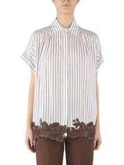 ERMANNO FIRENZE CAMICIA A RIGHE CON RICAMI FLOREALI D48EK036ES2 MFB25 