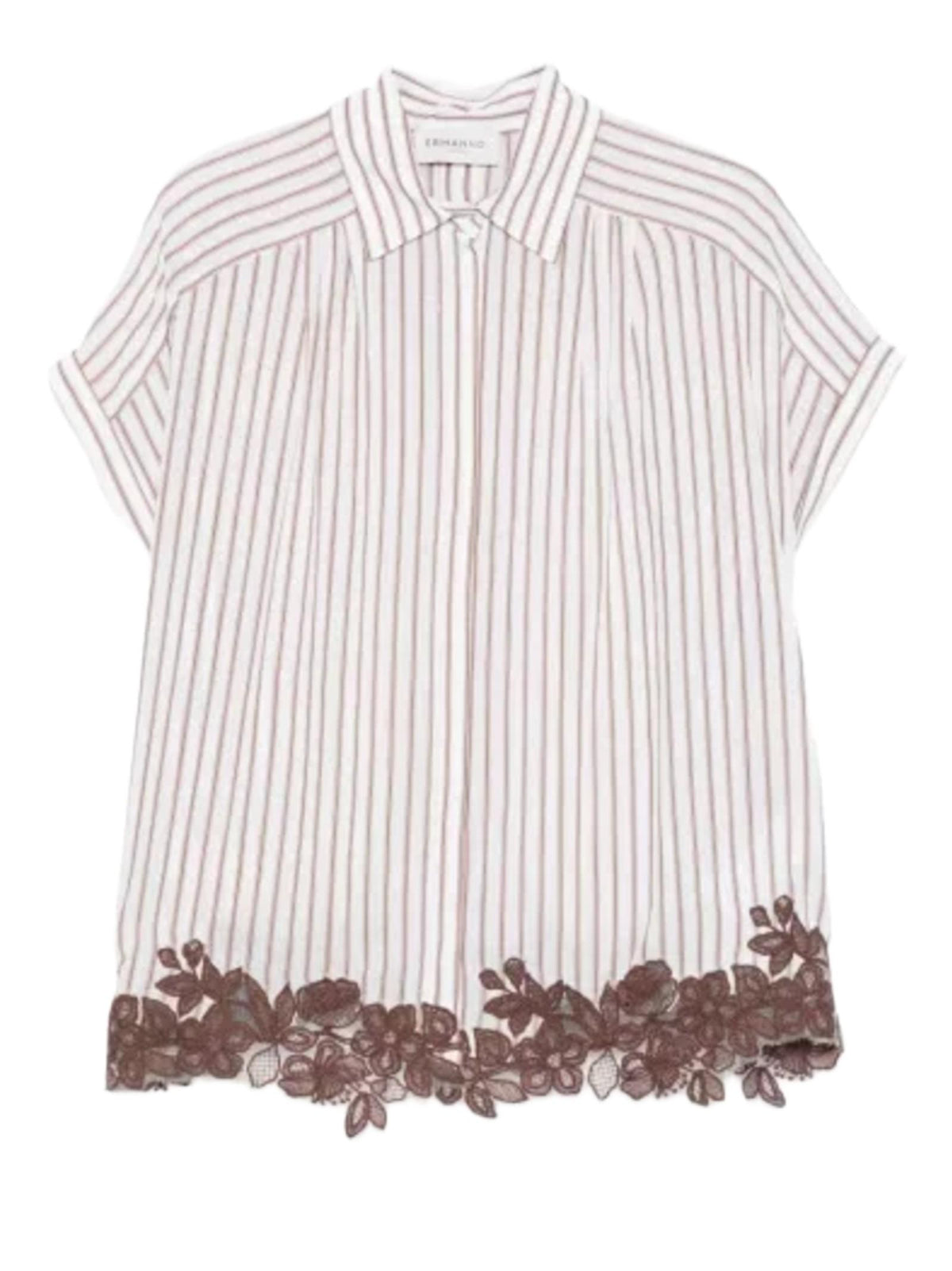 ERMANNO FIRENZE CAMICIA A RIGHE CON RICAMI FLOREALI D48EK036ES2 MFB25 