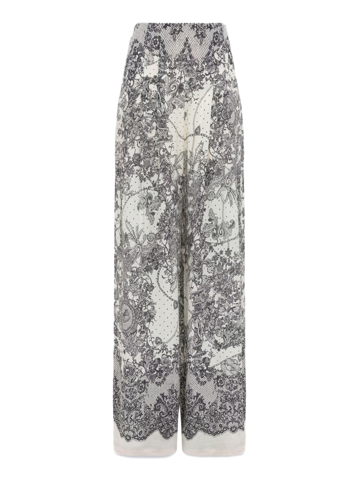 BLUGIRL PANTALONE WIDE LEG CON STAMPA PIZZO RA6128T523A P9401 